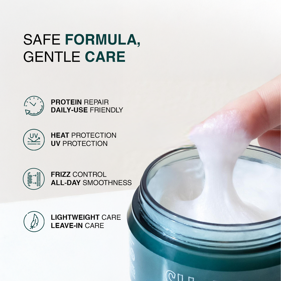 Applying SH-RD Hair Protein Cream to mid-lengths and ends of towel-dried hair