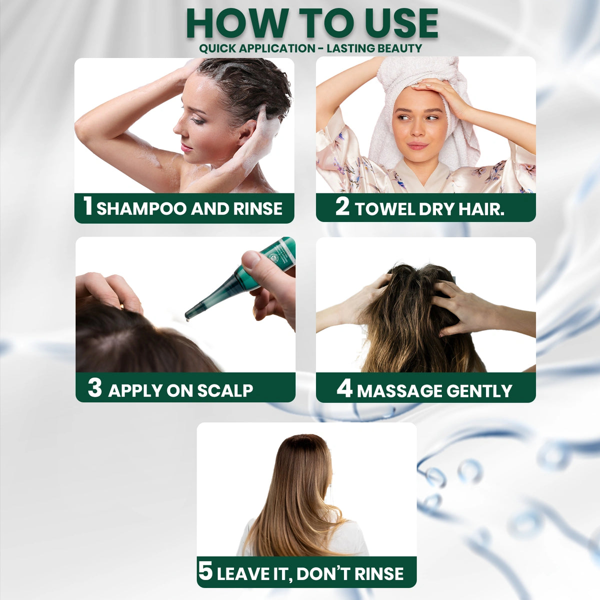 three-step scalp treatment for dandruff control, oil balance and hair growth