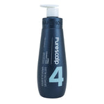 Purescalp 4 Calming Mask hair conditioner bottle in navy blue with a white pump dispenser, shown on a plain white background.