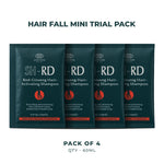 Four packets of SH-RD Red-Ginseng Hair-Activating Shampoo arranged in a row on a white background, with the text 'HAIR FALL MINI TRIAL PACK' above and 'PACK OF 4 QTY - 60ML' below.