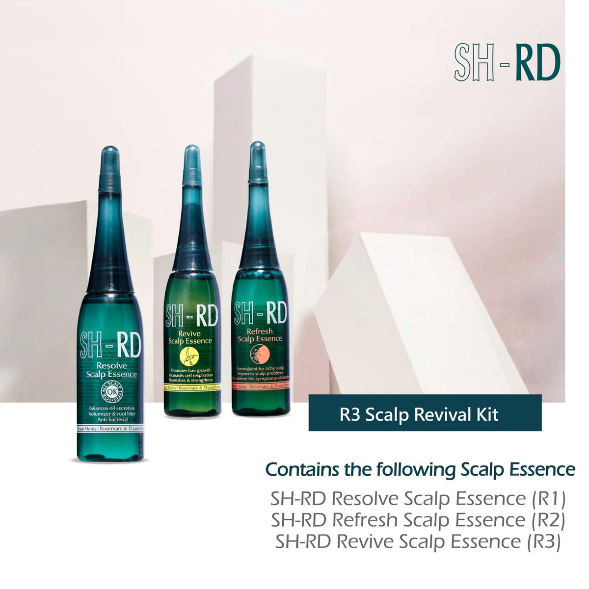 SH-RD India three-step scalp essence system for scalp cleansing, refreshing and hair revival