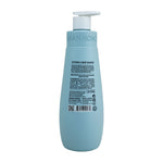 A bottle of Shaan Hong Soothing & Relief Shampoo, shown from the back. The bottle is a light pastel blue with a white pump dispenser.