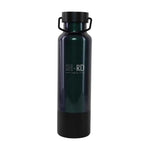 A dark green and black insulated water bottle with a black lid and carrying loop, featuring the 'SH-RD' logo printed on the front, set against a plain white background.